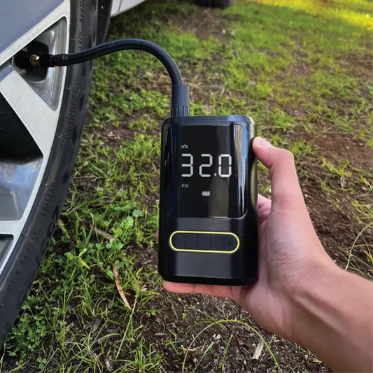 Portabel luftkompressor med LED-beslysning