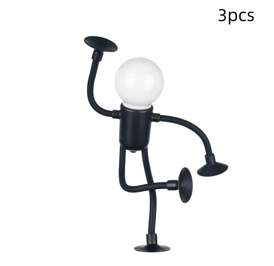 Changeable Shape Funny Sportsman Night Light Versatile Lamp Creative Funny Quirky Button Battery Desk Lamp Ornament Vacuum Suction