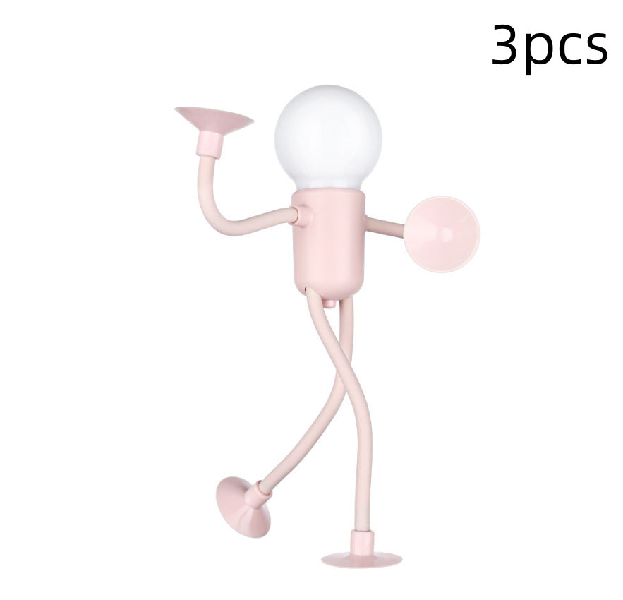 Changeable Shape Funny Sportsman Night Light Versatile Lamp Creative Funny Quirky Button Battery Desk Lamp Ornament Vacuum Suction