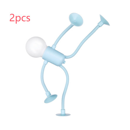 Changeable Shape Funny Sportsman Night Light Versatile Lamp Creative Funny Quirky Button Battery Desk Lamp Ornament Vacuum Suction